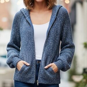 Armani Excange Blue Knit Women's Jacket